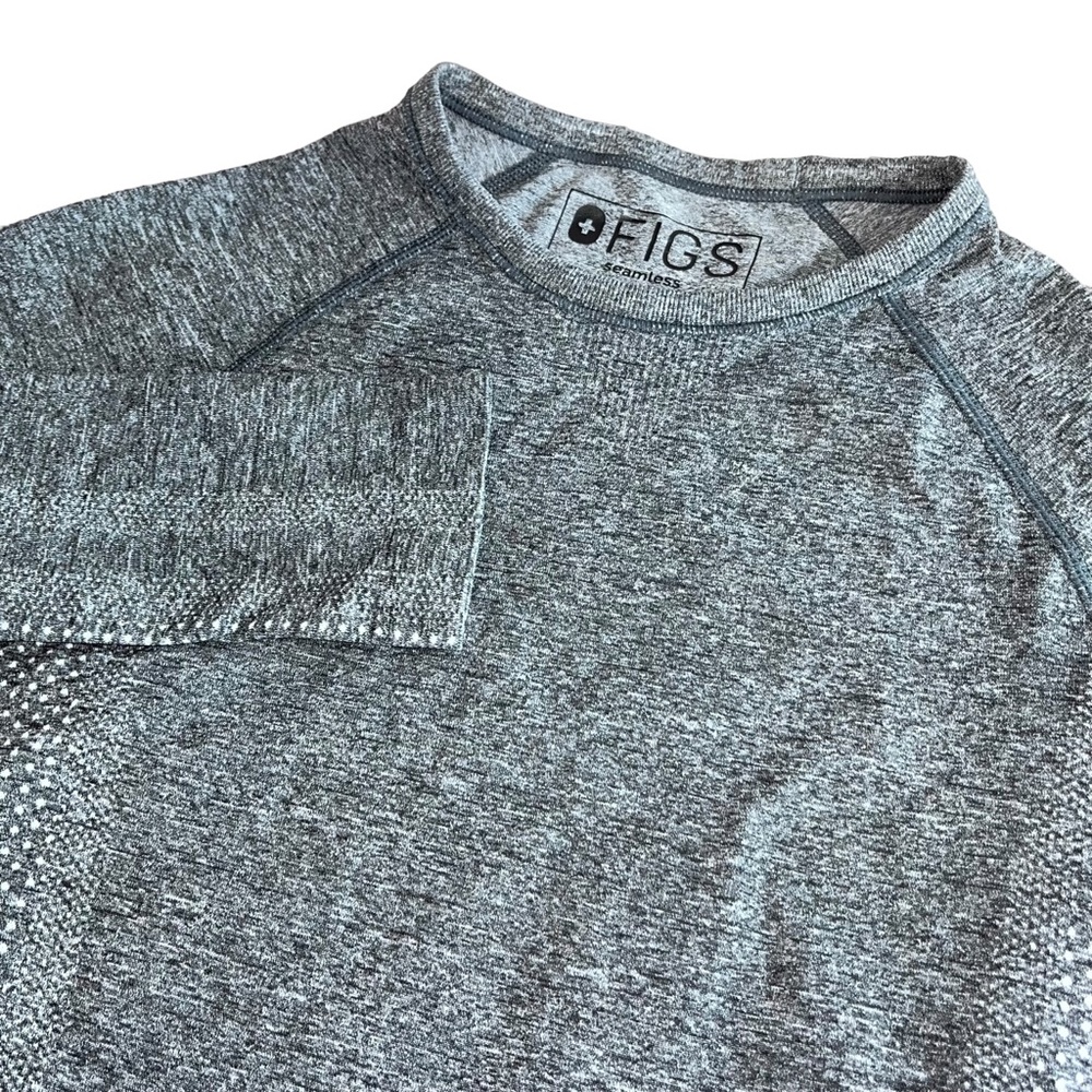 Figs Seamless Salta Performance Underscrub Long Sleeve Top Womens XS Gray